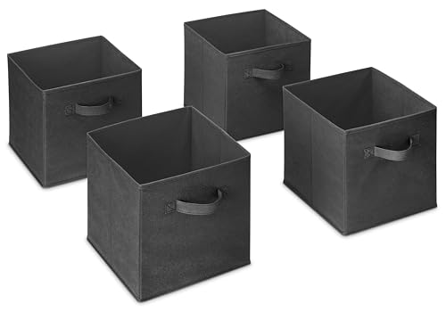 Whitmor Collapsible Cubes - 10.5 x 10.5 x 11 inches - Black - Set of 4 - color: Black, size: 10.5 x 10.5 x 11 inches (Set of 4)