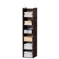 YOUDENOVA Hanging Closet Organizer, 6-Shelf Closet Hanging Storage Shelves, Brown - color: Brown