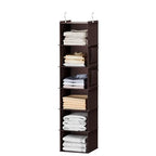 YOUDENOVA Hanging Closet Organizer, 6-Shelf Closet Hanging Storage Shelves, Brown - color: Brown