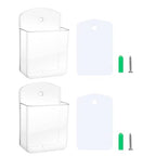 2 PCS Remote Control Holders Wall Mount, Self Adhesive TV Air Conditioner Remote Control Holder, Wall Mount Storage Box Organizer Wall Pen Holder Storage for Home Office School (Clear)