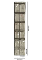 Closet Shoe Organizer Behind Door Hanging Closet Kids Shoe Rack with 12 Clear Large Pockets (12 Pockets-Grey) - color: 12 Pockets-Grey