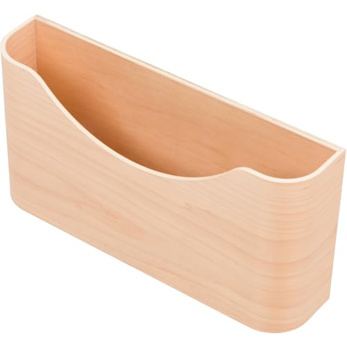 Wood Wall Mounted Document Holder. Office File Organizer. Hallway Mail Organizer. Folder Rack. Magazine Storage Caddy (Maple)