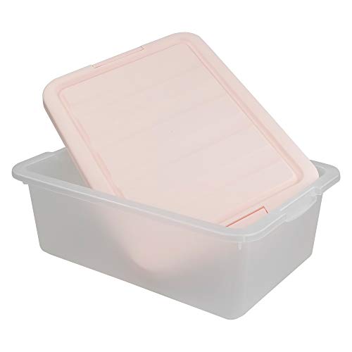 14 Quart Plastic Storage Boxes with Pink Lids, 2 Packs - color: Pink