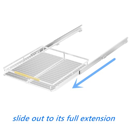Pull Out Cabinet Organizer 2Pack, Heavy Duty Slide Out Pantry Shelves, Sliding Drawer Pantry Shelf for Kitchen, Living Room, Home, 14.16''-24.16''W x 17.3''D - color: 2 pack, size: M(14.16''-24.16''W x 17.3''D)