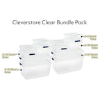 Rubbermaid Cleverstore Clear Dorm Variety 16-Pack, Made in USA, Stackable Large Clear Storage Bins with Lids, See-Through Plastic Storage, with Latching Lids, BPA-Free - size: Variety - 16 Pack