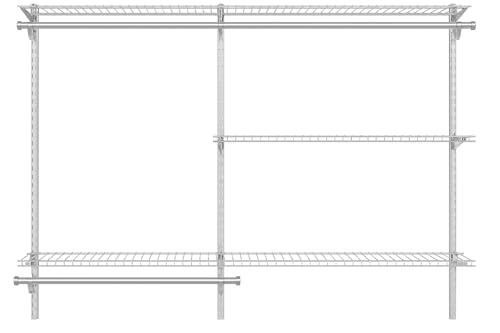 Rubbermaid Configurations Custom Closet Kit, 3-6 Ft. Adjustable Metal Wire Shelving, Titanium Finish, Expandable Organization System, Hardware Included, for Home Closet/Pantry/Laundry/Mudroom - color: Titanium, size: 3-6 Feet