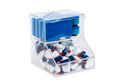 IneVibe Acrylic Dishwasher Pods & Sponge Holder w/Lids - 2 Compartment Container for Storing Detergent Tablets, Dryer Sheets, Laundry Pods for Kitchen Sink Organization