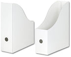 Simple Houseware 6-Pack Magazine File Holder Box, Foldable Cardboard Organizer, White - color: white, size: 6 Pack