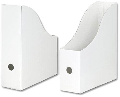 Simple Houseware 6-Pack Magazine File Holder Box, Foldable Cardboard Organizer, White - color: white, size: 6 Pack
