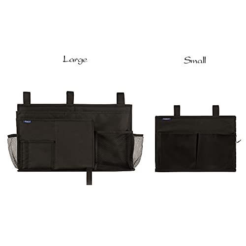 Surblue Caddy Hanging Organizer Bedside Storage Bag for Bunk and Hospital Beds, Black, Small - color: Black, size: Small