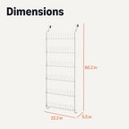 Amazon Basics Over the Door Metal Shoe Rack, 18 Pair Capacity, Space Efficient, Powder-Coated for Rust Resistance, White