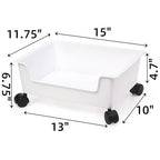 Noamus 3 Pack Under Bed Storage, Underbed Toys Storage Containers with Wheels, Plastic Bedroom Storage Organization, Under Bed Storage Bins Drawer For Clothes Blankets Shoes Books, White