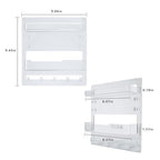 Bedside Shelf with Nanotape, No Drill Wall Mounted Organizer for Phone & Remote, Floating Charging Shelf for Dorm, Apartment, RV, Small Space Bedroom Decor for College Girl,Clear