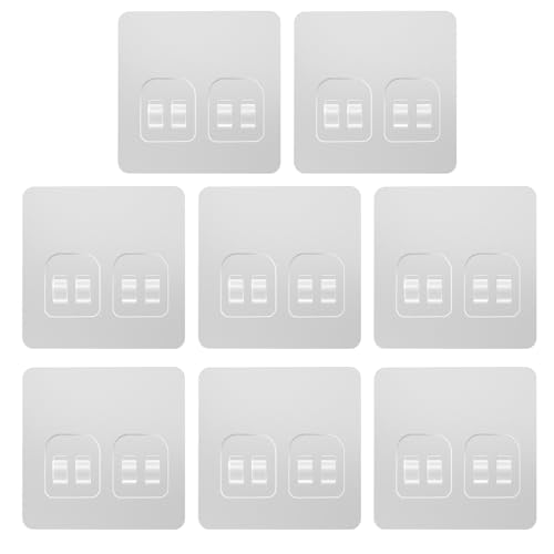 Shower Caddy Adhesive Replacement, Double Hooks No Drilling, Transparent Strong Adhesive Waterproof for Shower Caddy, Bathroom Storage Shelves, Kitchen Racks (Double Hooks * 8pcs) - color: 8 Double