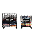 Iron Laundry Hamper with Wheels | Durable Metal Clothes Basket | Easy Mobility | 19.69 x 11.81 x 23.62 Inches | Pack of 2