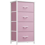 YITAHOME Storage Drawer with 4 Drawers - Fabric Dressers for Teen, Dresser for Bedroom, Living Room, Closets - Sturdy Steel Frame, Wooden Top & Easy Pull Fabric Bins, Pink - color: Pink, style: 4-Drawer
