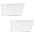 Gawerk Clear Acrylic Single Pocket, Plastic Hanging Wall Mount File Holder for Office Home (White, 2 Pack) - color: White, size: 2 Pack