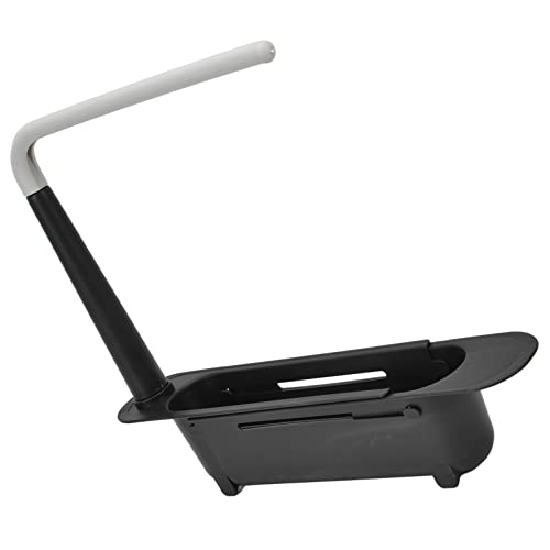 Zerodis Telescopic Sink Storage Rack, Telescopic 2in1 Sink Expandable Storage Drain Basket Towel Rack Under Sink Organizers Telescopic Sponge Soap Holder for Kitchen Sink (Black) - color: Black