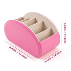 BONNY DODO Remote Control Holders Organizer Box with 5 Compartment PU Leather Multi-functional Office Desk Storage Caddy Store (Pink) - color: Pink