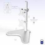 VIVO Single Monitor Desk Stand, Holds Screens up to 32 inch Regular and 38 inch Ultrawide, Freestanding VESA Steel Mount Base, Adjustable Height, Tilt, Swivel, Rotation, White, STAND-V001HW - color: White, size: 18" Tall