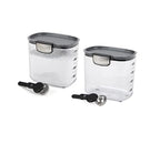 Progressive International ProKeeper+ Clear Plastic Airtight Food Baker's Kitchen Storage Organization Container Canister Set with Magnetic Accessories, 2- Piece Set (Powdered Sugar 1.4-Quart)