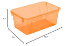Storex Small Cubby Bin, 12.2 x 7.8 x 5.1 Inches, Candy Orange, 5-Pack (62479U05C) - color: Tint Orange, style: Bin Only