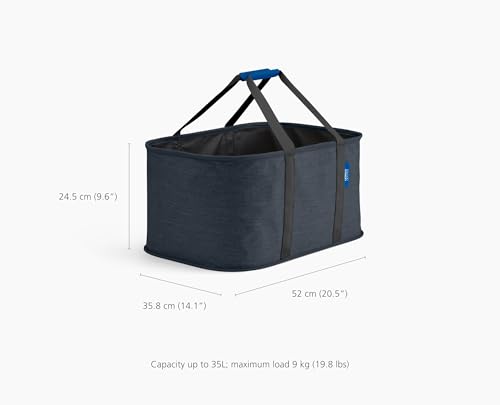 Joseph Joseph Hold-All, Collapsible 35L/9.25 Gallon Washing Laundry Basket Bag, Durable Fabric, Moisture Resistant - Carbon Black - color: Black, size: 35L