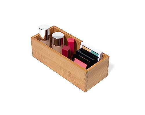 Lipper International Bamboo Wood Utensil Holder Storage Box for Cooking Tools, Makeup, or Office Supplies, 4" x 9 1/4" x 3" | (Pack of 6) - size: 4" x 9 1/4" x 3" (Pack of 6)