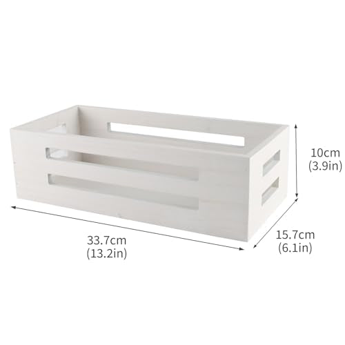 Toilet Paper Storage Basket with Handles, Wicker Toilet Tank Basket, Wooden Bathroom Basket Organizer for Rustic Decor, Space-Saving Wicker Bins for Bathroom or Guest Room-White - color: White
