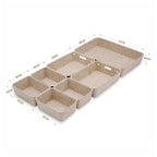 Welaxy Office Drawer organizers felt storage bins Shallow Small Desk trays Draw dividers Nordic Lifestyle Natural Scandinavian-chic style 7-piece (Oatmeal) - color: Oatmeal