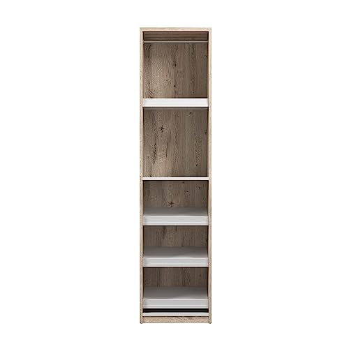 Bestar Cielo Closet Organizer, 20-inch Rustic Brown and White Wardrobe for Bedroom, Mudroom, Entryway, or Kitchen Pantry - color: Rustic Brown and White