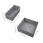 Bructhun Foldable Fabric Drawer Organizer Set 4 Pack Dresser Dividers - Sock Underwear Storage Bins Gray - color: Gray
