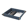 Valet Tray Desktop Storage Organizer – Premium PU Leather Catchall Bedside Vanity Tray Nightstand Caddy Holder for Remote Controller, Keys, Phone, Wallet, Coin, Jewelry,Blue - color: Blue