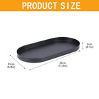 Oval Key & Wallet Tray, 12"x6"x0.8" Metal Valet Trays for Entryway Table, Minimalist Catch All Dish for Keys, Wallet, Jewelry, Black