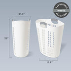 Gracious Living Easy Carry Flex Hamper, Large 87.5 Liter Lightweight Plastic Ventilated Laundry Basket Clothes Bin with Handles, White 3 Pack - size: 3 Pack