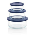 Pyrex Simply Store (3-Pack) Glass Food Storage Containers Set, (2, 4 & 7 Cup) Meal Prep Containers With Plastic BPA-Free Lids, Dishwasher & Microwave Safe