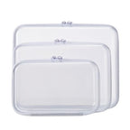 MACOPRO 3PCS Clear Zipper Pouches, Kid's Toy Storage Organizer Bins, Zippered Hard Pouch Double, Portable Makeup and Cosmetic Bag, Hard Plastic Case,Clear Zipper Bags Pencil Case, Christmas Storage - size: 3Pcs-SML