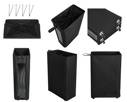ZERO JET LAG 25 Inches Slim Laundry Storage Hamper - Large Rolling Clothes Hamper - Rolling Storage Bin - Tall Corner Basket - Clear Window Visible - Dirty Laundry Bin - (Black) - color: Solid Black