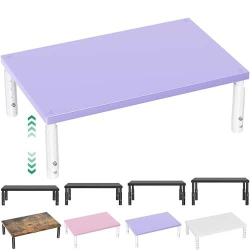 OPNICE Desk Organizers and Accessories, Adjustable Computer Monitor Stand Riser, Laptop Stand, Office Desk Accessories & Workspace Organizers for Women, Purple Wood - color: Purple Wood