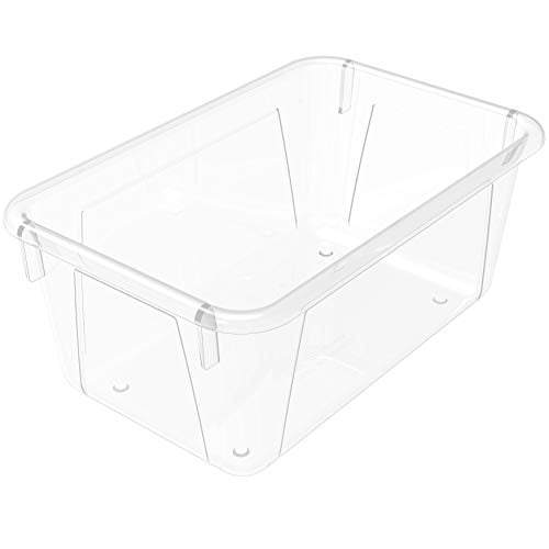 Storex Small Cubby Bin, 12.2 x 7.8 x 5.1 Inches, Clear, 5-Pack (62464U05C) - color: Clear, style: Bin Only
