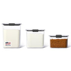 Rubbermaid Brilliance Plastic Food Storage Pantry Baking Set, 3 Containers with Lids (6 Pieces Total), BPA-Free, Clear - size: Assorted Sizes (6-Piece)