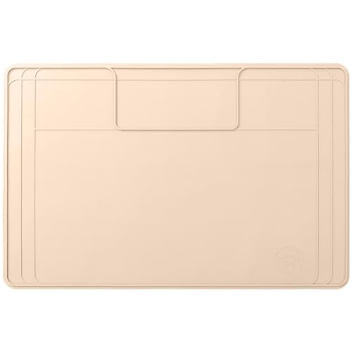 The Original Under Sink Mat - Silicone Waterproof mat, Adjustable, Easy to Clean, Kitchen cabinet liner, Disinfection Surface - 34" x 22" or smaller (Beige, 31" x 22") - color: Beige, size: 31" x 22"