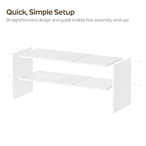 YATINEY Expandable Shoe Rack, 2-Tier Adjustable Entryway Shoe Organizer, Stackable Closet Shoe Rack for Small Space, Compact Shoe Shelf Storage for Garage Holds Up to 12 Pairs, White SS03WW - color: White