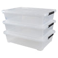 3 Packs 50 QT Plastic Under Bed Storage Bins with LatchLids, Underbed Storage Containers with Wheels for Closet Organizers - size: 50 Quart