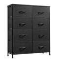 WLIVE Fabric Dresser for Bedroom, Tall Dresser with 8 Drawers, Storage Tower with Fabric Bins, Double Dressers, Chest of Drawers for Closet, Living Room, Hallway, Charcoal Black - color: Charcoal Black, style: General