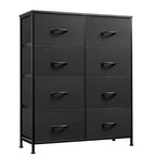 WLIVE Fabric Dresser for Bedroom, Tall Dresser with 8 Drawers, Storage Tower with Fabric Bins, Double Dressers, Chest of Drawers for Closet, Living Room, Hallway, Charcoal Black - color: Charcoal Black, style: General