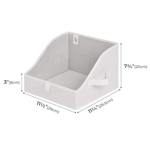 GRANNY SAYS Closet Storage Bins, Clothes Organizer and Storage Bins, Trapezoid Storage Boxes with Handles, Storage Baskets for Shelves, Pearl White, Medium, 3-Pack - color: Pearl White, size: 11½"L x 11½"W x 7¾"H