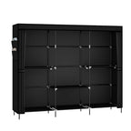 MOGELAFOO 83" Closet Wardrobe, Portable Closet for Bedroom, Freestanding Clothes Rack with Non-Woven Fabric Cover, 5 Hanging Rods, 6 Storage Shelves, Clothes Storage Organizer, Black