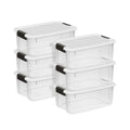 Sterilite 6-Pack Ultra Latching Box, Storage Bins with Lids, Clear Plastic, 18 Qt – Large Heavy-Duty Organizing Bin Containers for Home, Closet, Kitchen, Pantry, Bathroom, and Office - size: 18 Quart