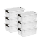 Sterilite 6-Pack Ultra Latching Box, Storage Bins with Lids, Clear Plastic, 18 Quart - Heavy-Duty Organizing Containers for Closet, Bathroom, and Office - size: 18 Quart